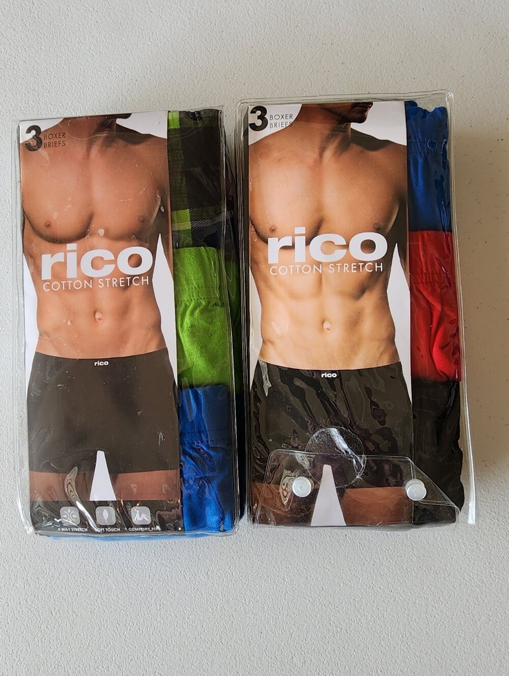 Two Packs Of Men's Rico Boxer Briefs